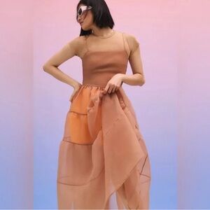 Anthropologie Ohsevendays Tierred Sheer Midi Dress